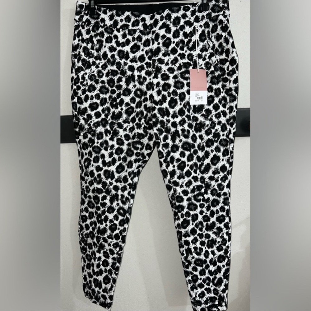Lane Bryant Black and White Leopard Print Skinny Pants 18P